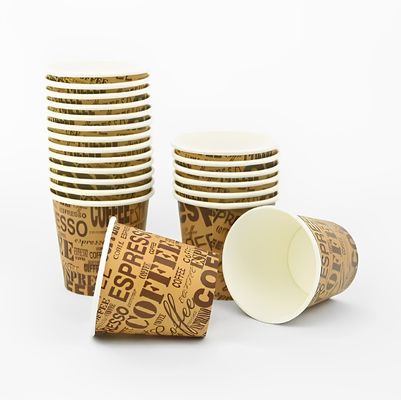 Custom Printed Logo Single Wall Paper Cup 6oz 180ml Dubbele Single Wall Koffiekoppen