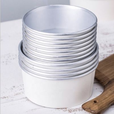 Zilveren aluminium folie papier kom PE PLA Plastic vrij gecoat ronde vorm kom