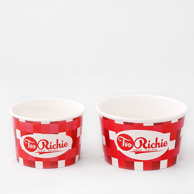 Eco-vriendelijke ijspapieren schaal 0,75L Sundae container met veel kleuren