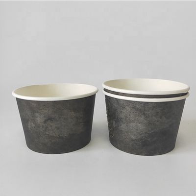 Op maat gedrukt wegwerp warme soep schalen 363ml PE bedekte witte papier soep schalen