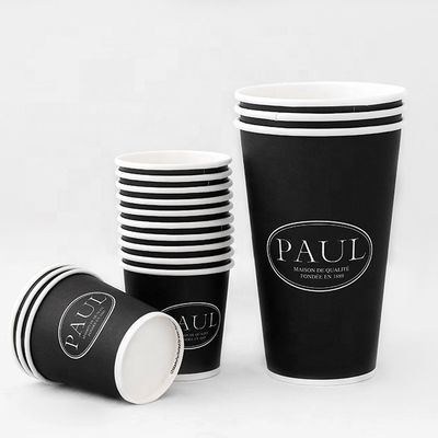 Eco-vriendelijke afgedrukte wegwerpbekers 20 oz 600 ml papieren koffiebekers met logo