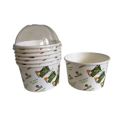 Composteerbare 120 ml papieren kom Wit Kraft PLA bedekte wegwerppapier ijsbekers