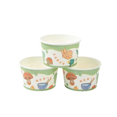 Voedsel om mee te nemen Papier Voedselschalen 600 ml Soepdoos Container Draagbare Salad Bowl PLA bedekt