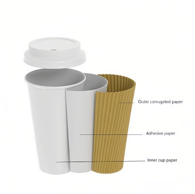 Eenmalige Kraft Ripple Mini Cups 315ml Biologisch afbreekbare warme drankjes