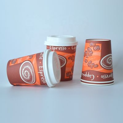 Wegwerp 8,5 oz enkel papieren kopje 230 ml plasticvrije coating biologisch afbreekbaar