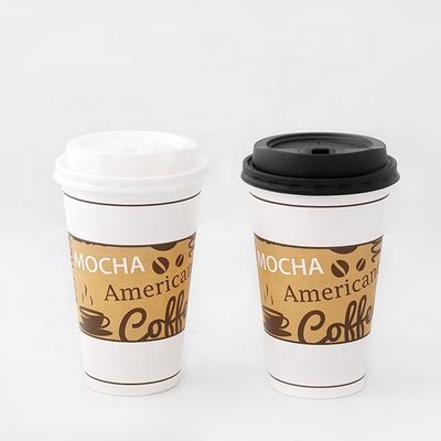 Plasticvrij, enkelvoudig, warm drinkpapierbeker, 16oz 540ml, hittebestendig, composteerbaar, wegwerpbaar