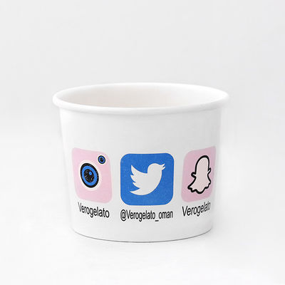Op maat gedrukt ijs Sundae Bowl Set Wegwerp 120 ml Double PE coating
