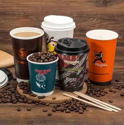 Ronde dubbele wandpapierbeker 20oz 610ml Custom composteerbare koffiebekers