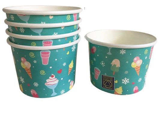 Witte karton kleine ijsbekers 0.6L Custom Logo Print