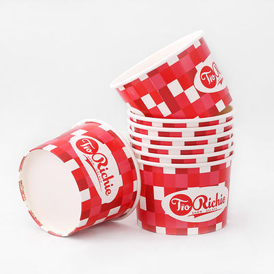 Grote volume ijspapier kom 860 ml PE bekleding wegwerp dessert kom