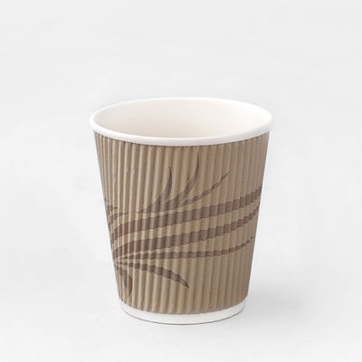Biologisch afbreekbare Ripple Wall Paper Cup 12oz Warm Drinkende Kraft Ripple Paper Cups