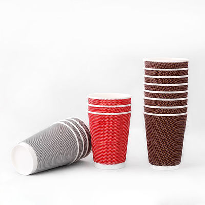 Wegwerp 16oz Ripple Cups PLA Coated 540ml Kraft Paper Cups