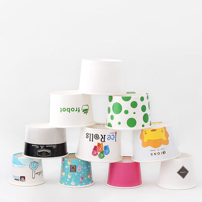 Yoghurt 120 ml IJs Cream Paper Bowl Yoghurt Bowls Custom Logo Dubbel PE bedekt