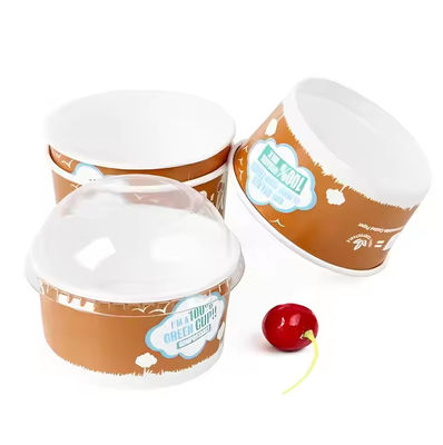600 ml microwaveafgebakken wegwerpschalen Karton gepersonaliseerd logo Wit papier ijsbekers