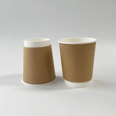 Custom logo Kraft papier ijsbekers 16OZ PLA bedekte dubbele wand papierbekers
