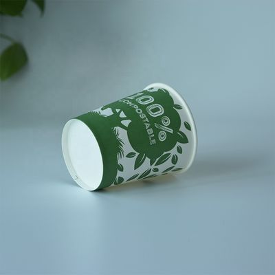 3 oz 75 ml enkelvoudige wandpapierbeker biologisch afbreekbare merkbekers wegwerpbekers