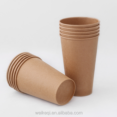 Custom Logo Wegwerp kraft Enkele Wand Papieren Beker 3oz tot 32oz