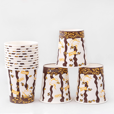 Papieren wegwerpbeker met eigen logo, enkele wand, 4oz-32oz met deksel