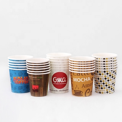 Biologisch afbreekbaar PLA PE bedekt enkelmuurpapier bekers 1 oz-4 oz met deksels